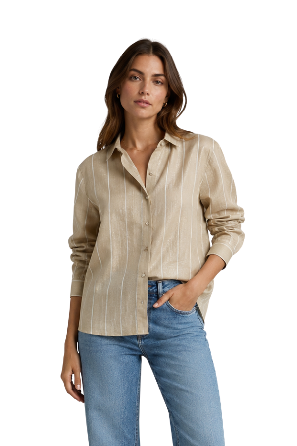 The Charlotte Striped Sheer Shirt