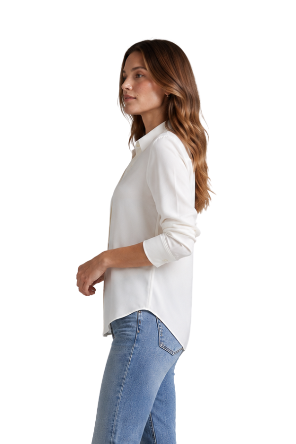 The Nour White Button-Up Blouse - pookie and sebastian