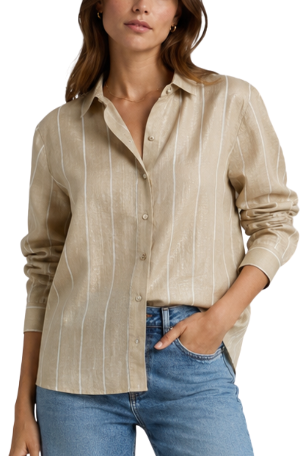 The Charlotte Striped Sheer Shirt