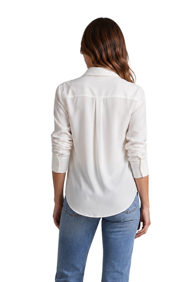 The Nour White Button-Up Blouse - pookie and sebastian