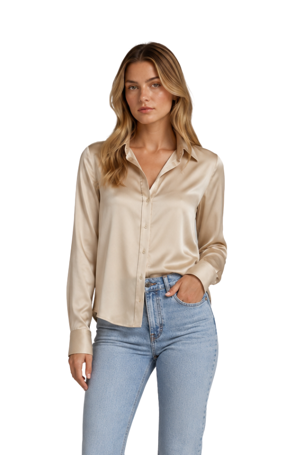 The Diana Satin Button-Up - pookie and sebastian