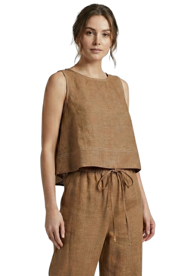 The Verona Sleeveless Linen Top