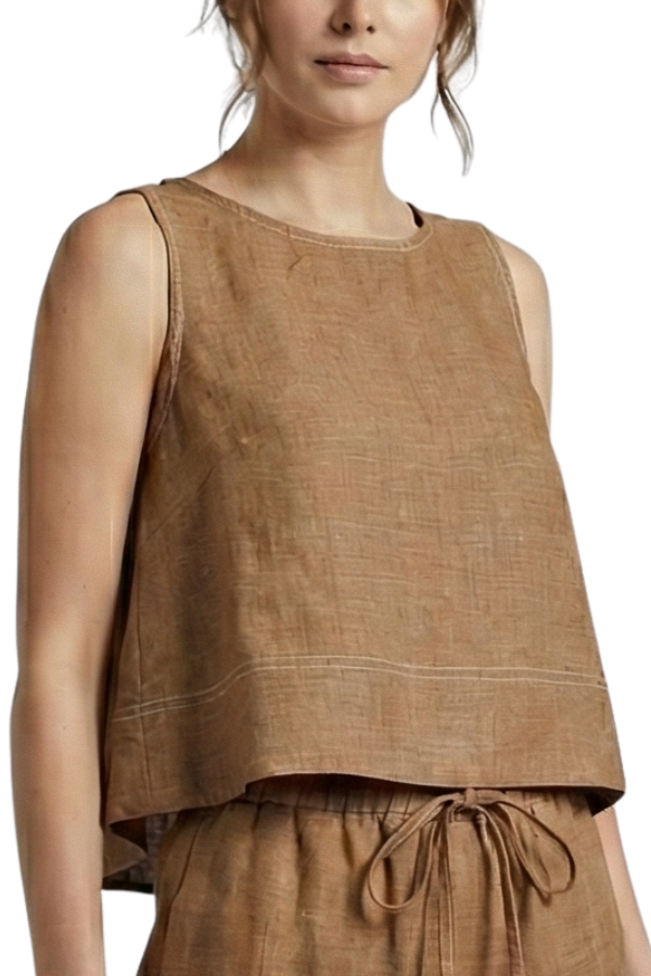 The Verona Sleeveless Linen Top
