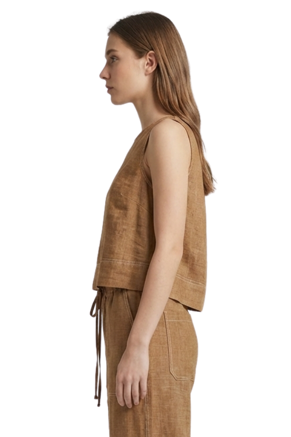 The Verona Sleeveless Linen Top
