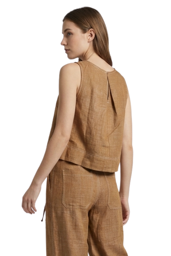 The Verona Sleeveless Linen Top