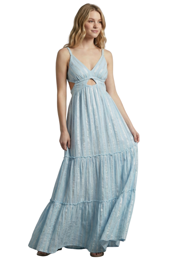 The Allie Stripe Open Back Maxi Dress