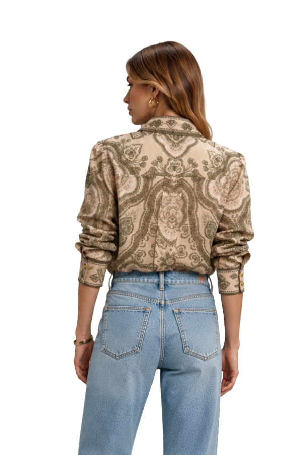 The Sabine Paisley Print Button-Up Blouse - pookie and sebastian