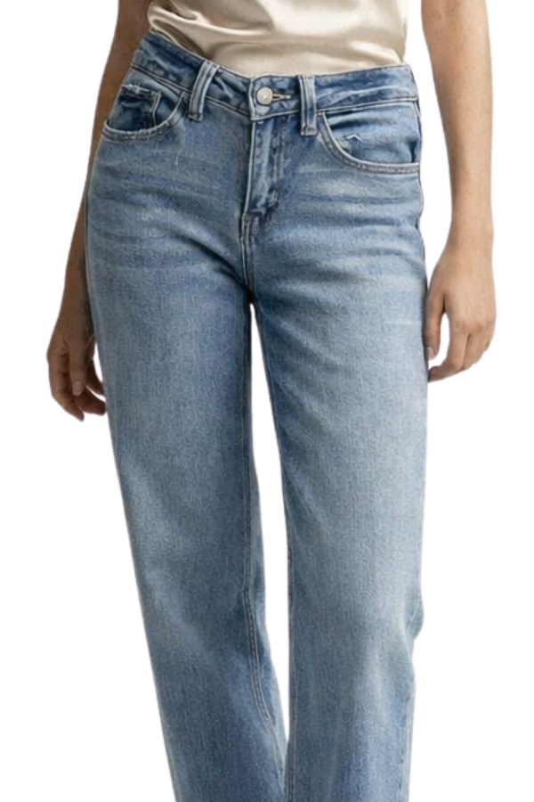 The Energetic Mid Rise Wide Jeans - pookie and sebastian
