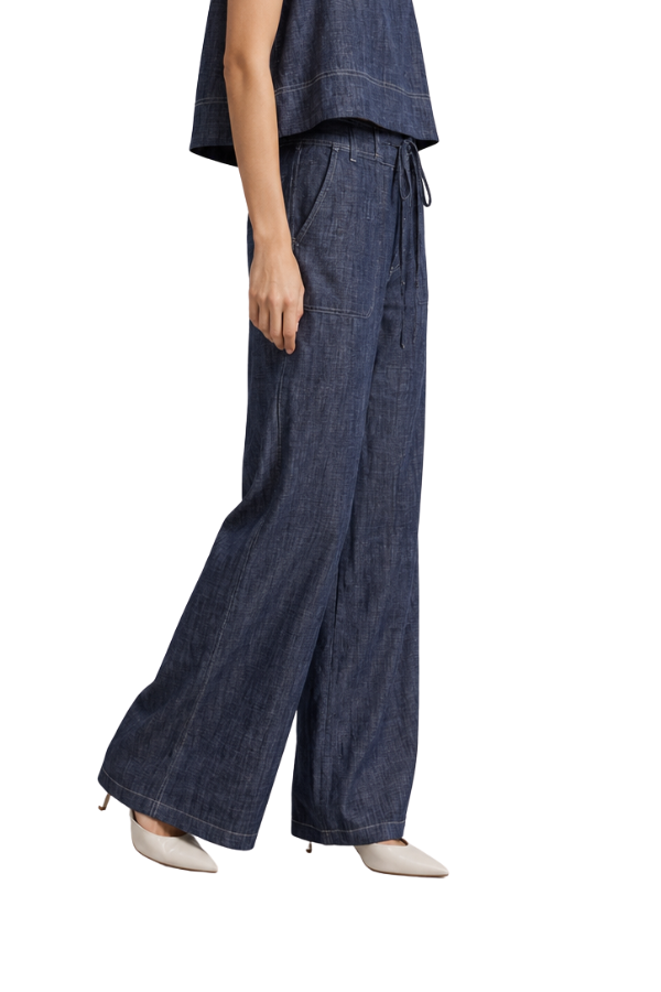 The Verona Linen Stitched Wide Pants