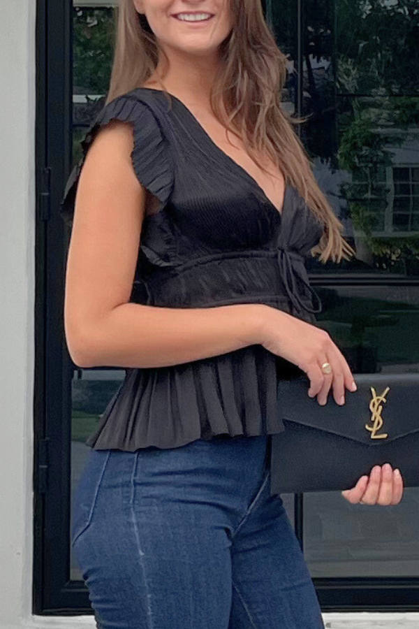 Ulla Silk Pleat Top - pookie and sebastian