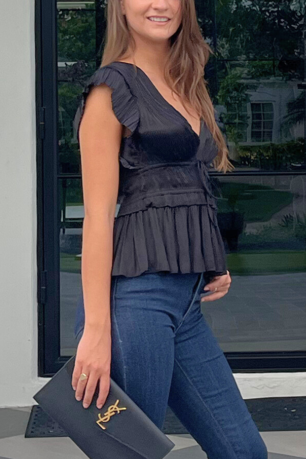 Ulla Silk Pleat Top - pookie and sebastian