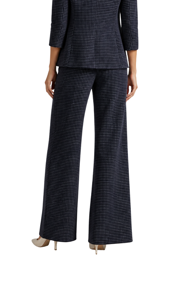 The Allison Grid-Check Gold-Button Pants