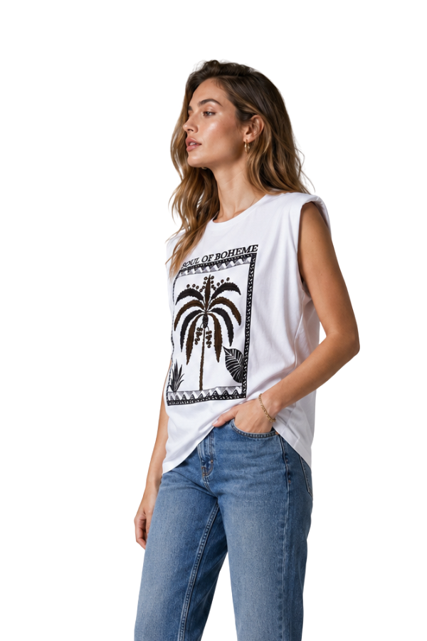 The Palm Tree Embroidered Top