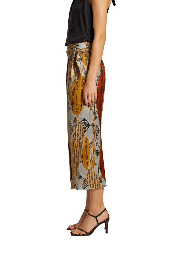 The Zadie Printed Wrap Midi Skirt