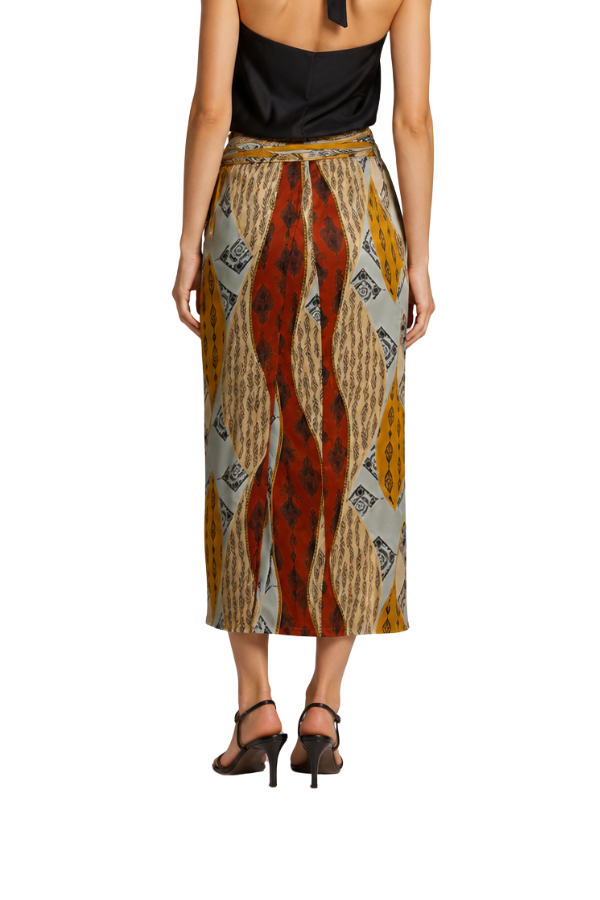 The Zadie Printed Wrap Midi Skirt