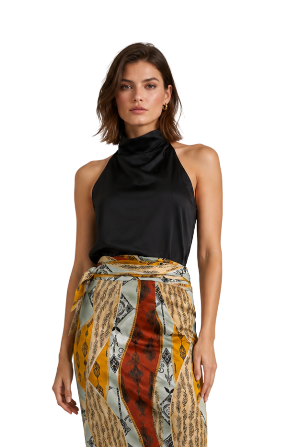 The Ellen Satin Halter Top