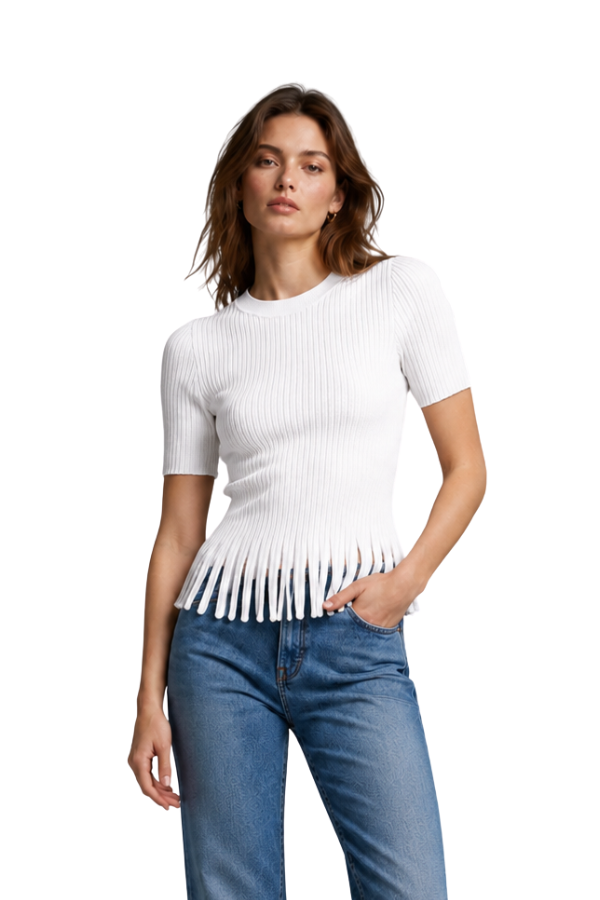 The Coco Round Neck Ribbed Sweater Top