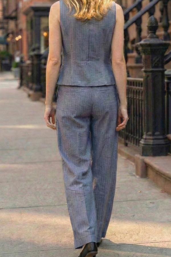 The Eleanor Wide Leg Striped Pants