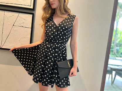 Polka Dot V-Neck Mini Dress