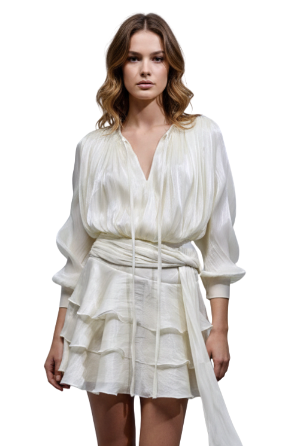 The Brook Silk Ruffle Skirt