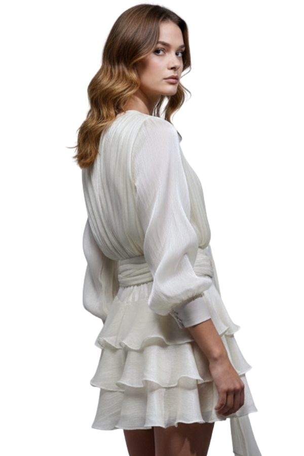 The Brook Silk Ruffle Top