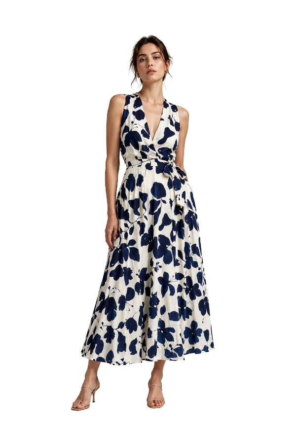 The Anne Floral Print Midi Dress