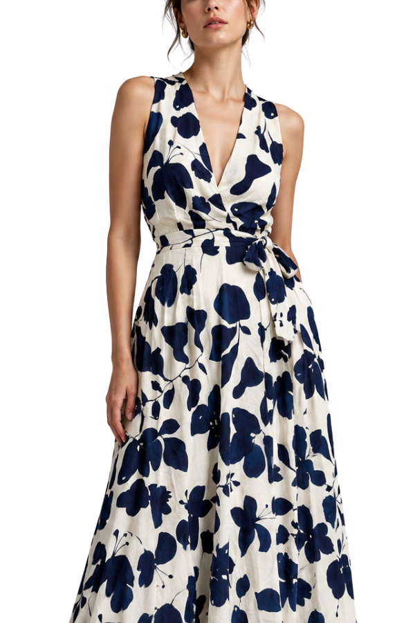 The Anne Floral Print Midi Dress