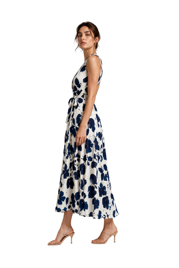 The Anne Floral Print Midi Dress