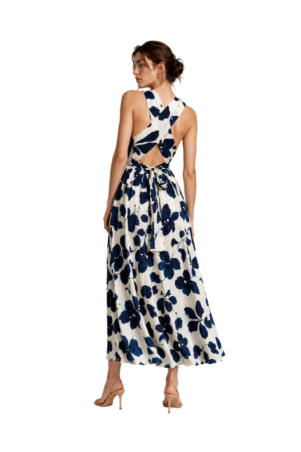The Anne Floral Print Midi Dress