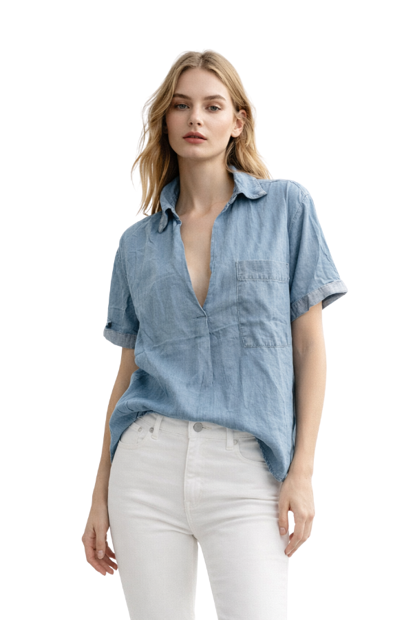 The Jolly Tencel Shirt With Chest Pocket - pookie and sebastian