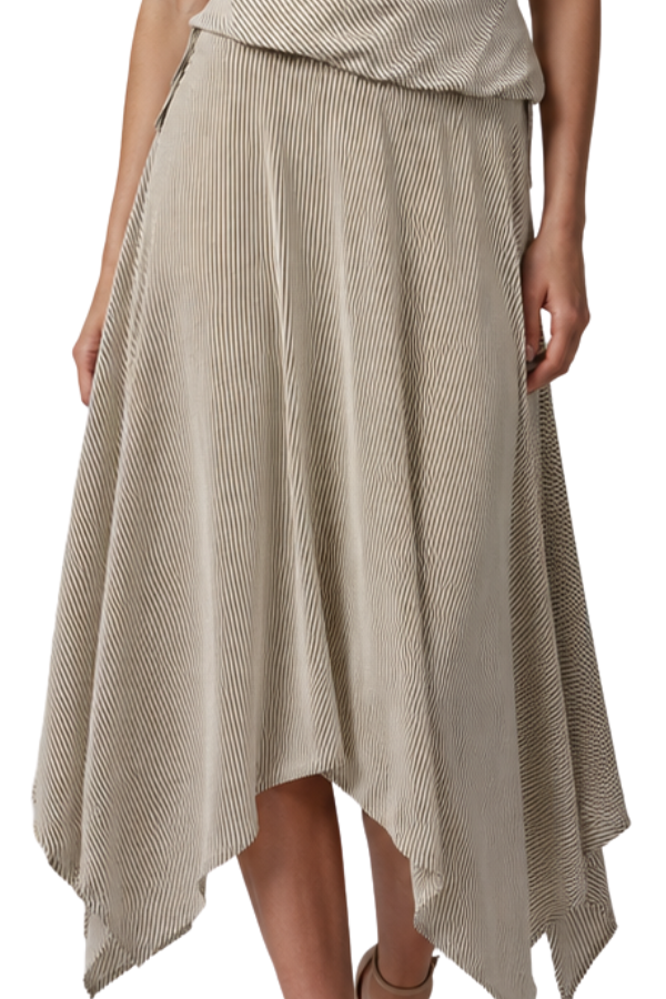 The Simone Striped Asymmetric Skirt