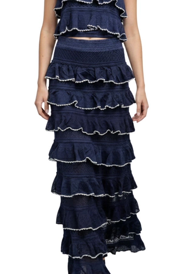 The Christina Ruffled Knit Skirt