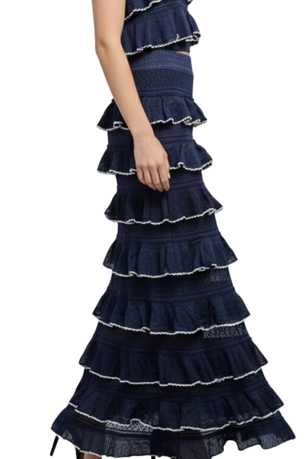 The Christina Ruffled Knit Skirt