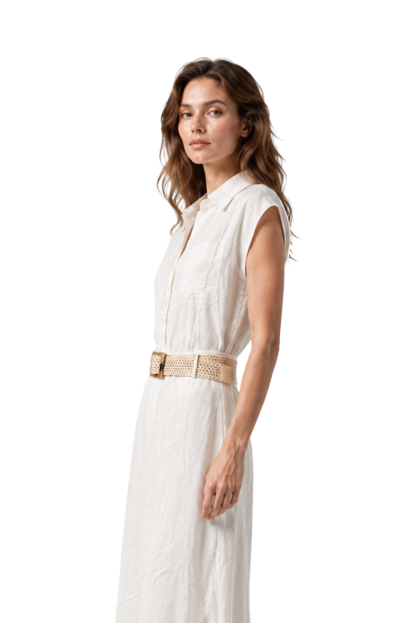 The Clarissa Cap Sleeve Button Down Blouse