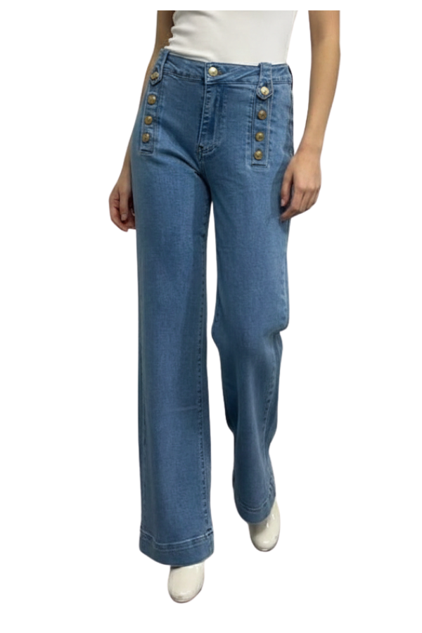 The Italian Gold Button Denim - pookie and sebastian