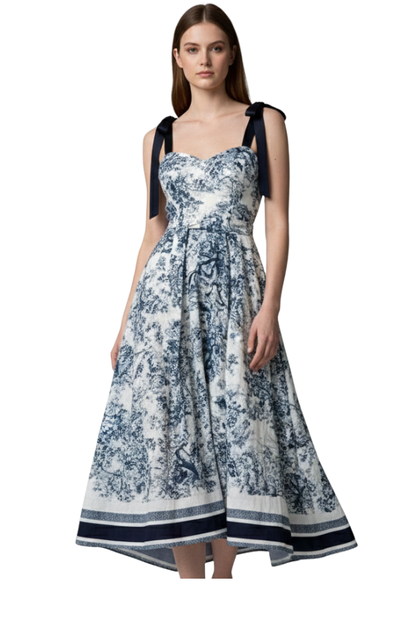 The Valentina Border Maxi Dress - pookie and sebastian