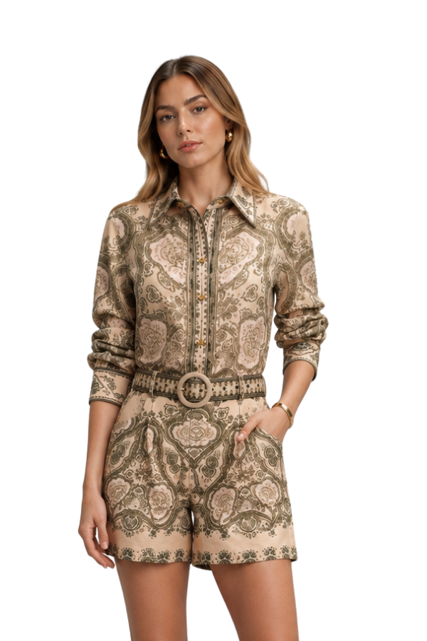 The Sabine Paisley Print Button-Up Blouse - pookie and sebastian