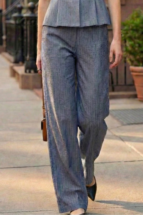 The Eleanor Wide Leg Striped Pants