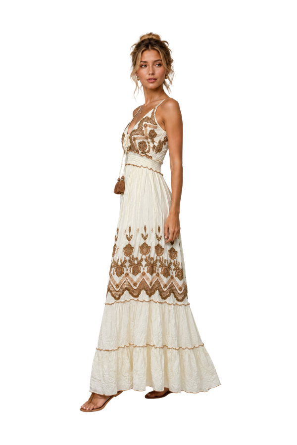 The Emilia Embroidered Maxi Dress