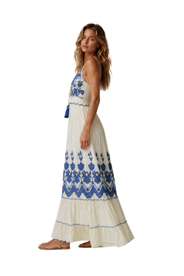 The Emilia Embroidered Maxi Dress