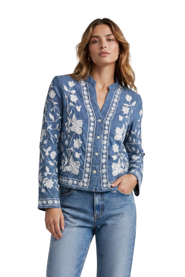 The Veronika Embroidered Jean Top - pookie and sebastian