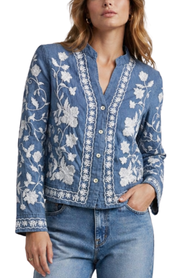 The Veronika Embroidered Jean Top - pookie and sebastian