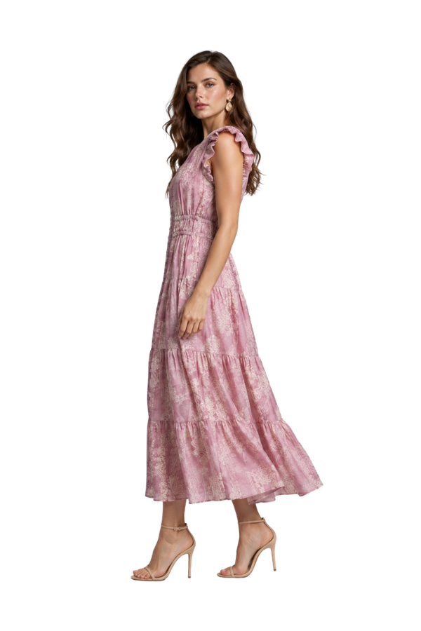 The Vivi Vneck Embroidered Midi Dress - pookie and sebastian