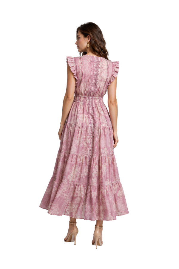 The Vivi Vneck Embroidered Midi Dress - pookie and sebastian