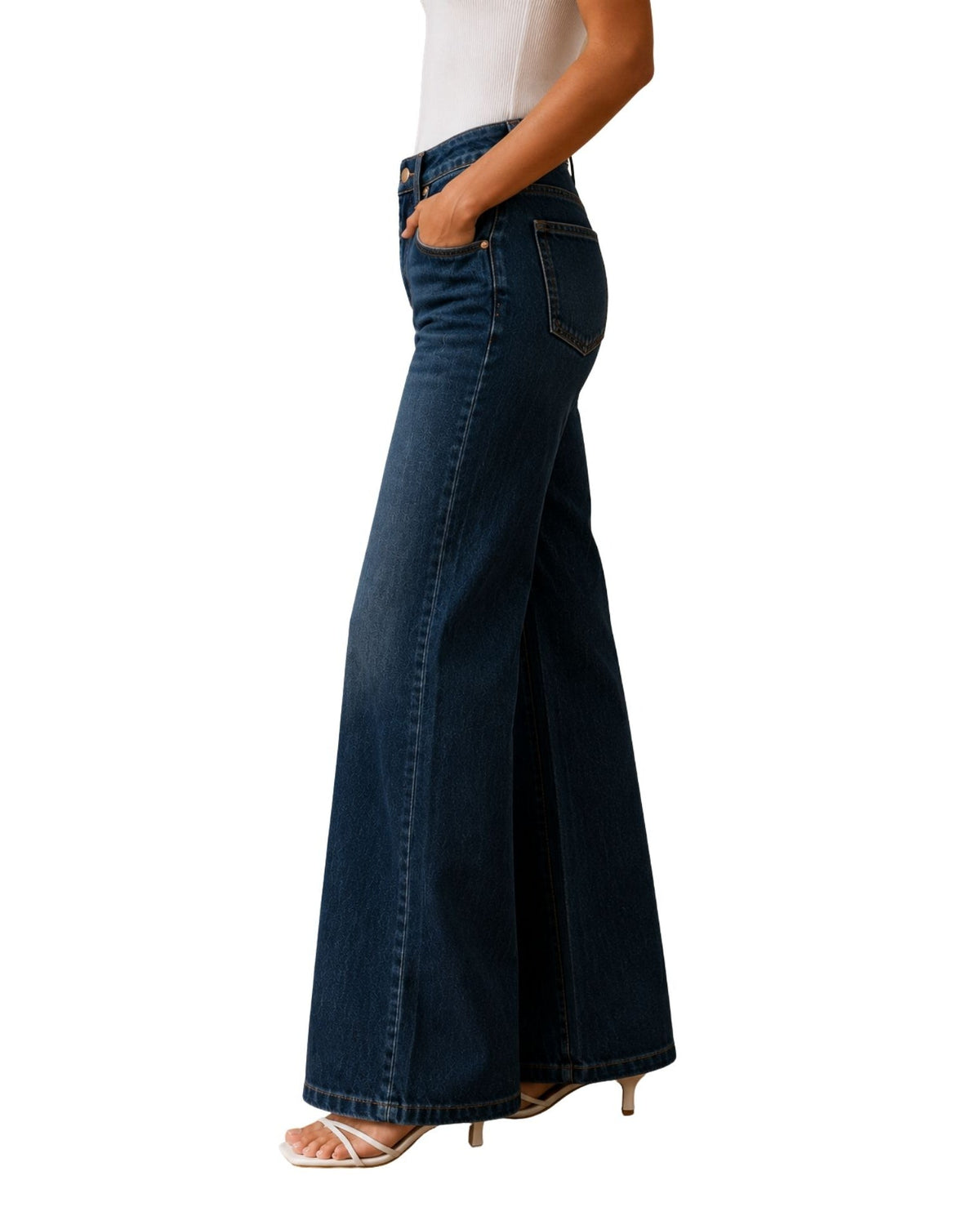 The Arabella High Rise Wide Leg Adjustable Jeans - pookie and sebastian