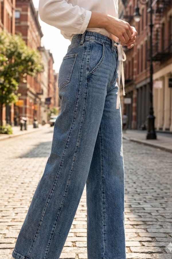 The Lucien Drawstring Denim Jeans