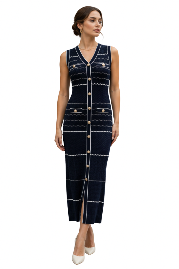 The Striped Knitted Dress - pookie and sebastian