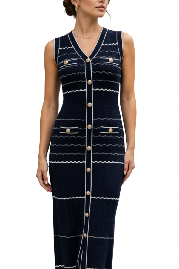 The Striped Knitted Dress - pookie and sebastian