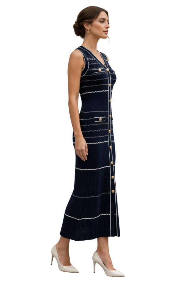 The Striped Knitted Dress - pookie and sebastian