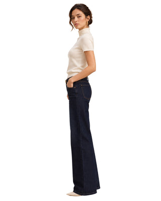 The Bri Short Sleeve Sweater – in ivory, side view